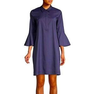 NWT LAFAYETTE 148 NY Lunella Bell-Sleeve Shift Dress Periwinkle L MSRP $398